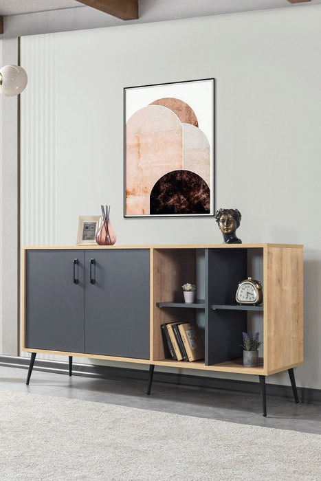Hanah Home Şile 4609 Consola en Roble Zafiro y Antracita Hanah Home Şile 4609 Consola en Roble Zafiro y Antracita
